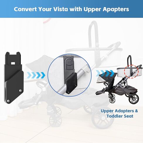 Upper Bassinet Conversion for UPPAbaby Vista V1 (2015+)/V2/V3 | Dual-Level Seat Converter for Toddler Setup | Secure Bolt-On Adapter（Only Upper Apapter) in Kuwait