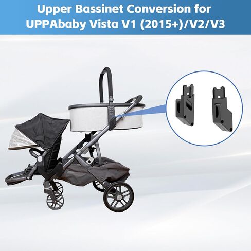 Upper Bassinet Conversion for UPPAbaby Vista V1 (2015+)/V2/V3 | Dual-Level Seat Converter for Toddler Setup | Secure Bolt-On Adapter（Only Upper Apapter) in Kuwait