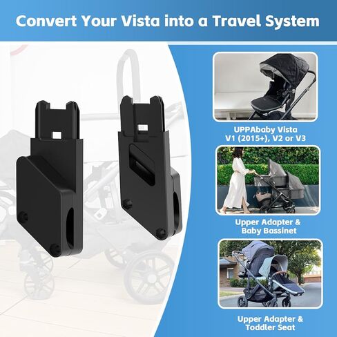 Upper Bassinet Conversion for UPPAbaby Vista V1 (2015+)/V2/V3 | Dual-Level Seat Converter for Toddler Setup | Secure Bolt-On Adapter（Only Upper Apapter) in Kuwait