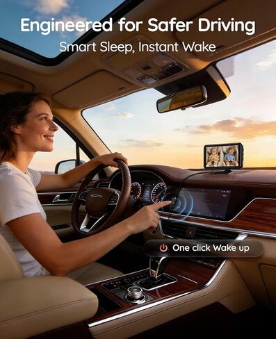 Babyvue BV6PRO Wireless Dual Car Camera Baby Monitor Fast Setup, HD1080P Spilt-Screen Baby Car Monitor for 2 Kids, Auto IR Night Vision Backseat Camera for Newborns Gift in Kuwait