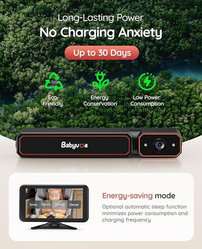 Babyvue BV6PRO Wireless Dual Car Camera Baby Monitor Fast Setup, HD1080P Spilt-Screen Baby Car Monitor for 2 Kids, Auto IR Night Vision Backseat Camera for Newborns Gift in Kuwait