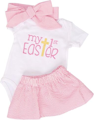 Baby Girls 2pc Outfit Set Short Sleeve Bodysuit with Tutu Skirt in Saudi Arabia