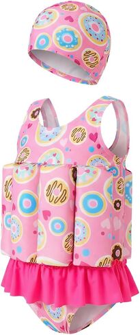 DivingBirds Toddler Girls Floatie Swimsuit, Sleeveless One Piece Float Suit for Baby Girls Pool Beach, 1-6Y in Saudi Arabia