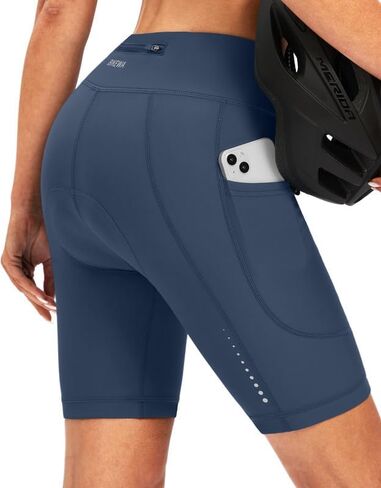 Bikewa المرأة 4D مبطن دراجة السراويل ركوب الدراجات ركوب الدراجات الطريق دراجة دورة الغزل السراويل للنساء سستة جيوب in Kuwait