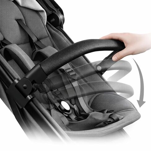 Foldable Bumper Bar Compatible with AER+ and AER Strollers, One-Hand Open Armrest, Easy Attach & Remove, Comfortable Grip Handle for Baby Toys(Charcoal Black) in Kuwait