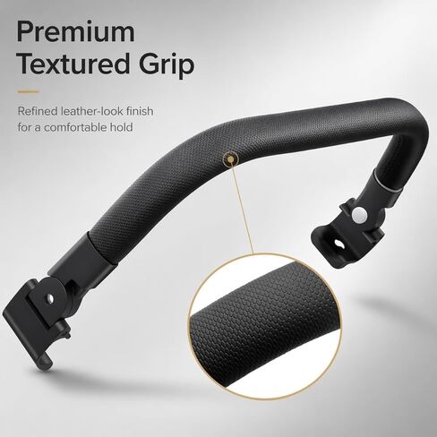 Foldable Bumper Bar Compatible with AER+ and AER Strollers, One-Hand Open Armrest, Easy Attach & Remove, Comfortable Grip Handle for Baby Toys(Charcoal Black) in Kuwait