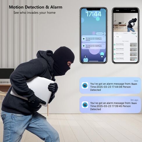 Clock Camera – Nanny Cam with 1080P HD Video, AI Motion Detection, Night Vision, Dual-Band 2.4/5GHz WiFi, Bluetooth Setup, Local & Cloud Storage, Indoor Security Camera for Home & Office in Kuwait