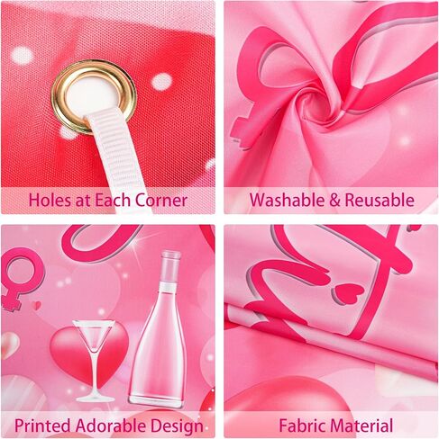 Ladies Celebrating Ladies Backdrop Banner, Galentines Day Photo Background with Lips Heels, Girls Night and Galentines Party Decorations (Happy Galentine's Day) in Kuwait