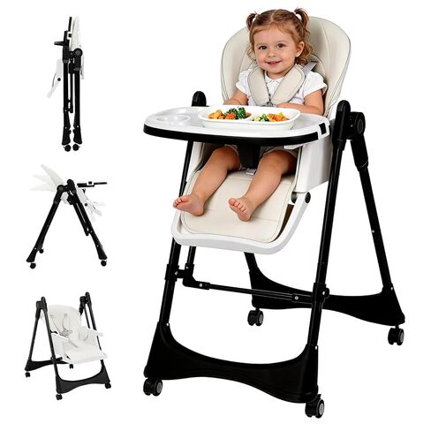 3-in-1 Baby High Chair with Soothing Rocker | Convertible Baby High Chair for babies and Toddlers | Brake Wheels, Easy Clean, Space Saving | Adjustable, Removable Tray (Green) in Kuwait