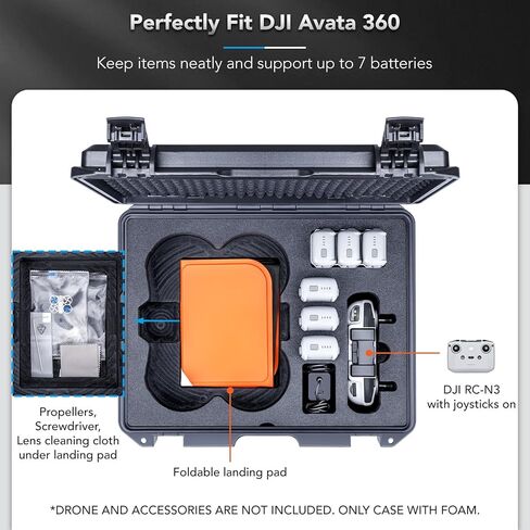 جراب Lykus Titan AT300 مقاوم للماء لهاتف DJI Avata 360، RC2/RC-N3، يناسب ما يصل إلى 7 بطاريات وملحقات في Fly More Combo [الجراب فقط] in Kuwait