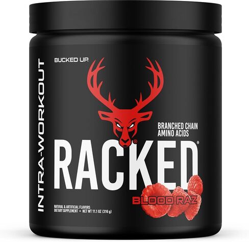 Bucked Up- BCAA RACKED™ Branch Chained Amino Acids | L-Carnitine, Acetyl L-Carnitine, GBB | Post Workout Recovery, Protein Synthesis, Lean Muscle BCAAs That You Can Feel! 30 Servings (Blood Raz) in Saudi Arabia