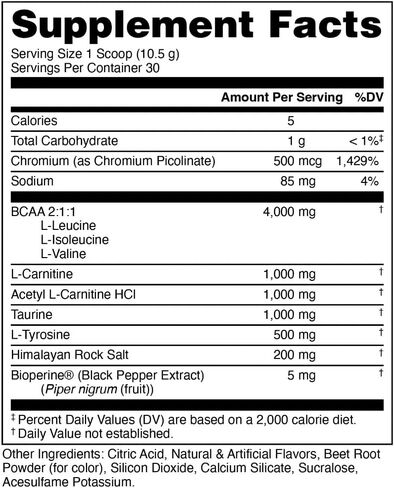 Bucked Up- BCAA RACKED™ Branch Chained Amino Acids | L-Carnitine, Acetyl L-Carnitine, GBB | Post Workout Recovery, Protein Synthesis, Lean Muscle BCAAs That You Can Feel! 30 Servings (Blood Raz) in Saudi Arabia