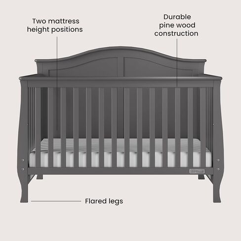 Child Craft Camden Crib, Dresser, and Nightstand Nursery Set, 3-Piece, Includes 4-in-1 Convertible Crib, 3 Drawer Dresser, and Nightstand, Grows with Your Baby (Cool Gray) in Kuwait