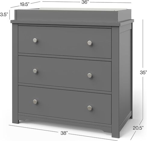Child Craft Camden Crib, Dresser, and Nightstand Nursery Set, 3-Piece, Includes 4-in-1 Convertible Crib, 3 Drawer Dresser, and Nightstand, Grows with Your Baby (Cool Gray) in Kuwait