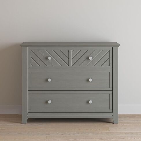 Child Craft Atwood Crib and Dresser Nursery Set, 2-Piece, Includes 3-in-1 Convertible Crib and 3-Drawer Dresser, Grows with Your Baby (Lunar Gray) in Saudi Arabia