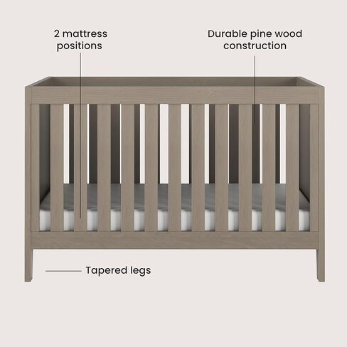 Child Craft Kieran Crib and Dresser Nursery Set, 2-Piece, Includes 3-in-1 Convertible Crib and 3-Drawer Dresser, Grows with Your Baby (Crescent Gray) in Kuwait