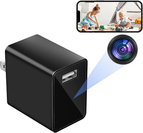 كاميرا مراقبة HiSpyCam WiFi - كاميرا مربية لاسلكية صغيرة بدقة FHD 1080P - جهاز مراقبة صغير للأطفال - تخزين محلي/سحابي in Kuwait