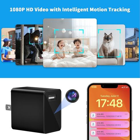 كاميرا مراقبة HiSpyCam WiFi - كاميرا مربية لاسلكية صغيرة بدقة FHD 1080P - جهاز مراقبة صغير للأطفال - تخزين محلي/سحابي in Kuwait