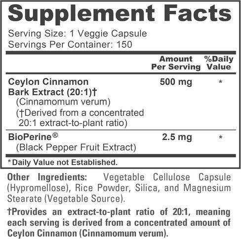 NusaPure Ceylon Cinnamon 10,000mg Per Caps | 150 Veggie Capsules | Non-GMO, Gluten-Free, Vegan with Bioperine in Saudi Arabia