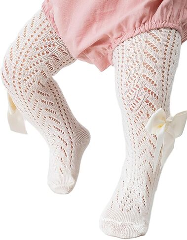 Baby Girl Tights Cute Bow Knit Leggings Toddler Stockings Cotton Pantyhose Infant Hollow Out Newborn Pants in Kuwait