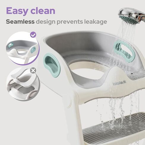 lalalark Potty Training Seat, 2-in-1 Toddler Toilet Seat with Steps, Upgrade Potty Step Stool for Toddler with Anti-Slip Pad Step Stool, Extended Splash Guard, Foldable Potty Ladder Boys Girls, Green in Saudi Arabia