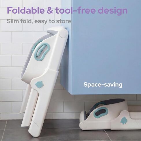 lalalark Potty Training Seat, 2-in-1 Toddler Toilet Seat with Steps, Upgrade Potty Step Stool for Toddler with Anti-Slip Pad Step Stool, Extended Splash Guard, Foldable Potty Ladder Boys Girls, Green in Saudi Arabia