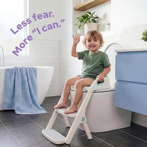 lalalark Potty Training Seat, 2-in-1 Toddler Toilet Seat with Steps, Upgrade Potty Step Stool for Toddler with Anti-Slip Pad Step Stool, Extended Splash Guard, Foldable Potty Ladder Boys Girls, Green in Saudi Arabia