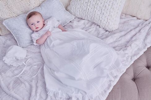 kissy kissy Baby Girls Nicole Christening Baptism Gown & Hat Set, White, 12-18 Months in Saudi Arabia
