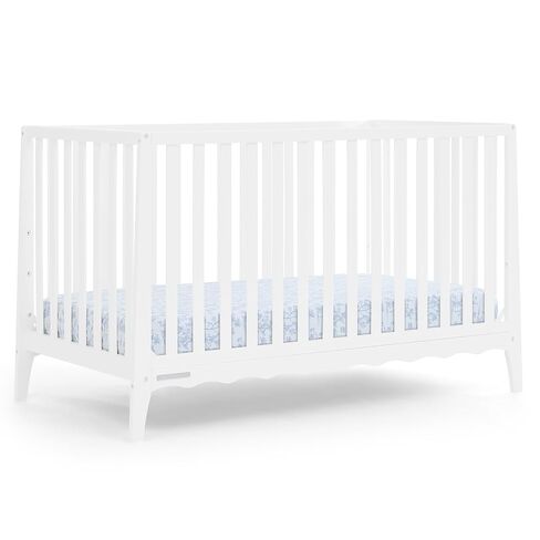 Delta Children Lulu 5-in-1 Convertible Crib, Converts to Toddler Bed, Daybed, Sofa & Full-Size Bed, Natural Wood, Fits Standard Crib Mattress, 3 Mattress Heights for Baby Nursery, Bianca White in Saudi Arabia