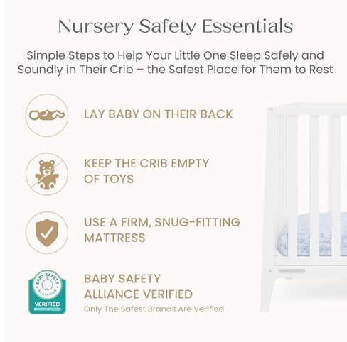 Delta Children Lulu 5-in-1 Convertible Crib, Converts to Toddler Bed, Daybed, Sofa & Full-Size Bed, Natural Wood, Fits Standard Crib Mattress, 3 Mattress Heights for Baby Nursery, Bianca White in Saudi Arabia