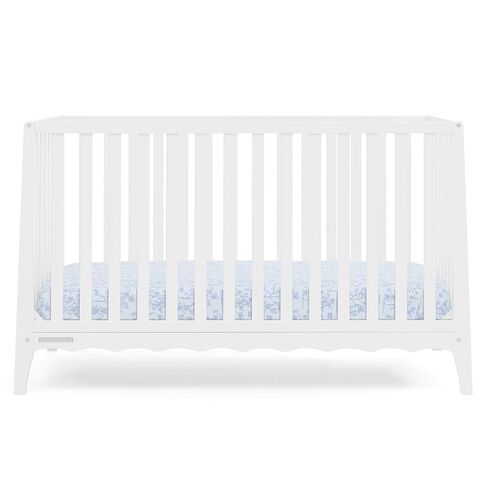 Delta Children Lulu 5-in-1 Convertible Crib, Converts to Toddler Bed, Daybed, Sofa & Full-Size Bed, Natural Wood, Fits Standard Crib Mattress, 3 Mattress Heights for Baby Nursery, Bianca White in Saudi Arabia