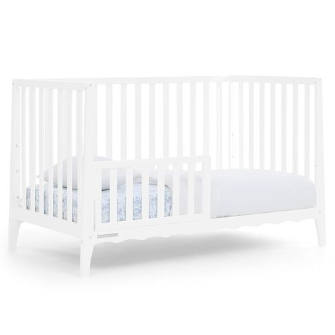 Delta Children Lulu 5-in-1 Convertible Crib, Converts to Toddler Bed, Daybed, Sofa & Full-Size Bed, Natural Wood, Fits Standard Crib Mattress, 3 Mattress Heights for Baby Nursery, Bianca White in Saudi Arabia
