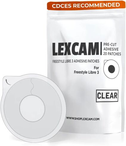 رقع لاصقة مقاومة للماء من Lexcam - (25 عبوة) - غطاء مقطوع مسبقًا لـ Omnipod 5 وDash، شريط CGM لا يسبب الحساسية - لون شفاف in Kuwait