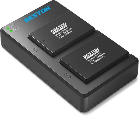 BESTON 2-Pack LP-E17 Battery and Charging Base for Canon EOS R50 R100 RP R10 R8, Rebel T8i, T7i, T6i, T6s, SL2, SL3, EOS M3, M5, M6 Mark II, 77D, 200D, 750D, 760D, 800D, 8000D Camera in Kuwait