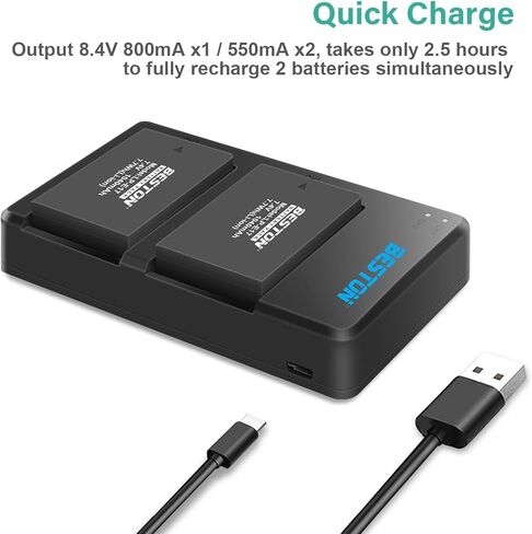 BESTON 2-Pack LP-E17 Battery and Charging Base for Canon EOS R50 R100 RP R10 R8, Rebel T8i, T7i, T6i, T6s, SL2, SL3, EOS M3, M5, M6 Mark II, 77D, 200D, 750D, 760D, 800D, 8000D Camera in Kuwait