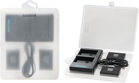 BESTON 2-Pack LP-E17 Battery and Charging Base for Canon EOS R50 R100 RP R10 R8, Rebel T8i, T7i, T6i, T6s, SL2, SL3, EOS M3, M5, M6 Mark II, 77D, 200D, 750D, 760D, 800D, 8000D Camera in Kuwait