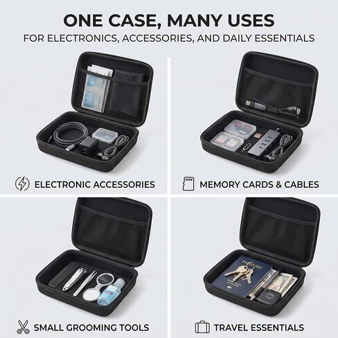 Hard Shell EVA Carrying Case, Shockproof Waterproof Dustproof Storage Case with Mesh Pocket for Handheld Air Duster Compressed Air Vacuum Endoscope and Accessories, Black in Kuwait