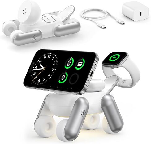 محطة شحن لاسلكية 3 في 1 لأجهزة Apple، حامل شاحن MagSafe للشحن السريع، شاحن لاسلكي لأجهزة iPhone 17/16/15/14/13/12/Air Series وApple Watch وAirPods 4/3/2/Pro 2 3 in Saudi Arabia