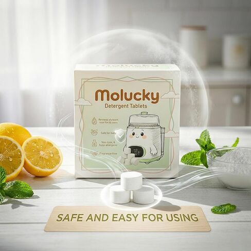 Baby Bottle Washer Detergent Tablets - 120 Count, Natural Enzyme Cleaner for Milk Fat & Odors, Hard Water Non-Residue Formula, Compatible with Momcozy KleanPal Pro, Baby Brezza, and Grownsy Washers in Saudi Arabia