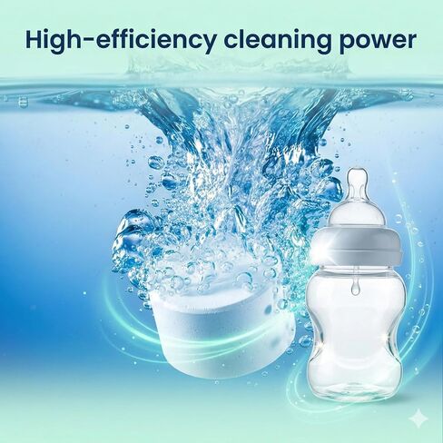 Baby Bottle Washer Detergent Tablets - 120 Count, Natural Enzyme Cleaner for Milk Fat & Odors, Hard Water Non-Residue Formula, Compatible with Momcozy KleanPal Pro, Baby Brezza, and Grownsy Washers in Kuwait