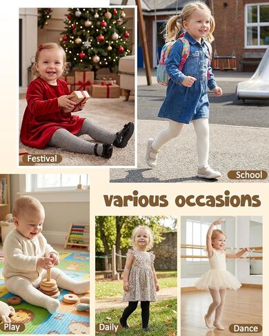 Century Star 2 Pack Baby Girls Cable Knit Tights - Seamless Stretch Waist Leggings for Toddler Infant Daily School Wear 0-6T in Saudi Arabia