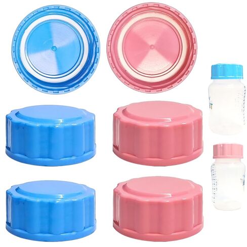 Travel and Storage Bottle Caps Compatible for Philips Avent Baby Bottles, Bottle Lids Replacement, 6 Count | Blue and Rose in Kuwait
