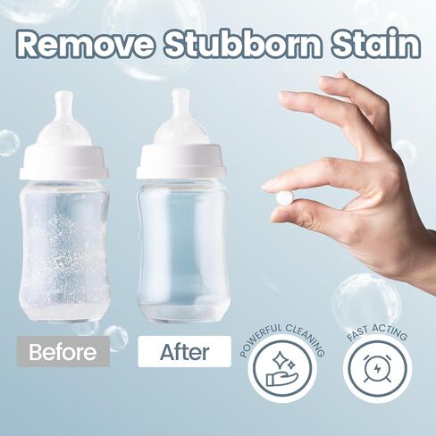 NCVI 150 PCS Detergent Washing Block Tablets, All-in-one Stain Removal, Sterilization and Deodorization Effect Compatible with NCVI/Momcozy/Baby Brezza/Grownsy Bottle Washer Machine Soap, Low-foaming in Kuwait
