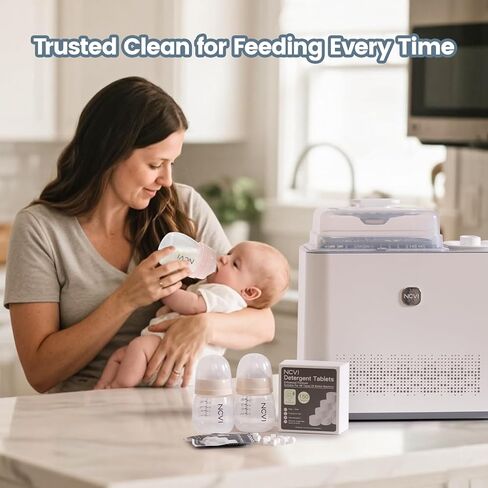 NCVI 150 PCS Detergent Washing Block Tablets, All-in-one Stain Removal, Sterilization and Deodorization Effect Compatible with NCVI/Momcozy/Baby Brezza/Grownsy Bottle Washer Machine Soap, Low-foaming in Kuwait