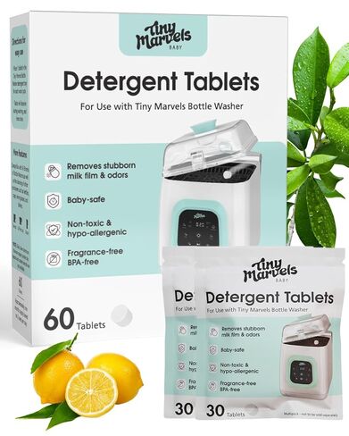 120PCS Bottle Washer Tablets Compatible with Baby Brezza, Momcozy ,Grownsy & All Brands, Detergent Tablets for Bottle Washers, Detergent Cleaning Tablets for Baby Bottles, Deep Cleans Milk Residue in Kuwait