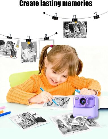 5 لفات من ورق إعادة تعبئة طباعة الكاميرا الفورية للأطفال لـ Cimizi P79، ورق طباعة حراري صديق للبيئة من UYRUREL لكاميرا الأطفال، طباعة فورية بدون انحشار. in Kuwait