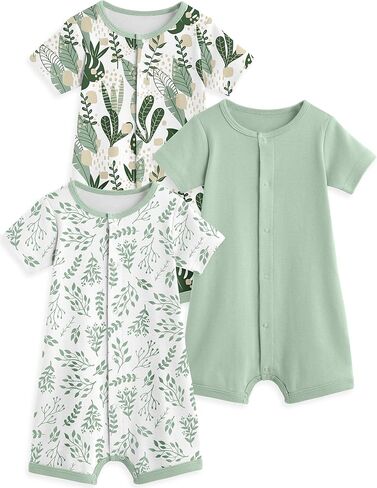 Yoofoss Baby Boy Romper 0-18 Months 100% Organic Cotton Newborn Summer Clothes Short Sleeve Baby Outfit Soft Breathbale in Kuwait