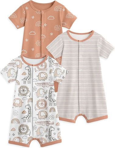 Yoofoss Baby Boy Romper 0-18 Months 100% Organic Cotton Newborn Summer Clothes Short Sleeve Baby Outfit Soft Breathbale in Saudi Arabia