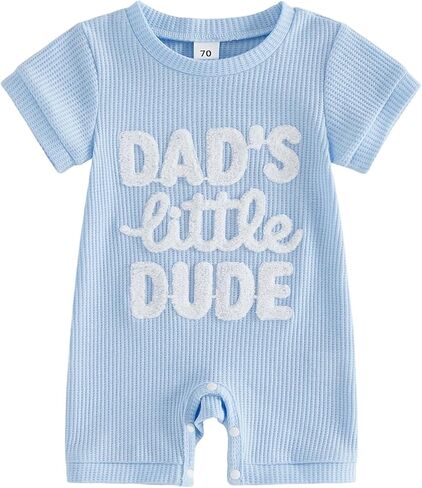 Tsultryofs Baby Boy Romper Newborn Infant Summer Clothes Letter Embroidered Short Sleeve Crew Neck Jumpsuit in Saudi Arabia