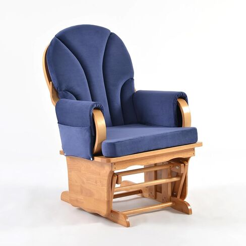Glider Rocking Chair Nursery with Ottoman Smooth Rocking Motion, Easy to Assemble, Solid Hardwood Base Indoor Adult(Cream White) in Saudi Arabia